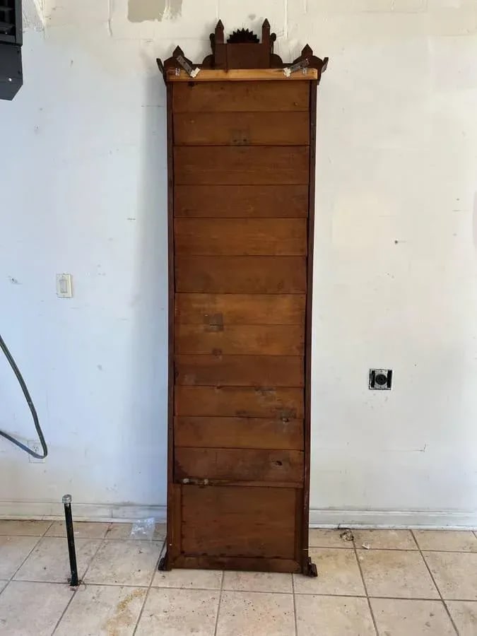 Antique Victorian Eastlake Style Hall Pier Hall Mirror With Shelf - 10