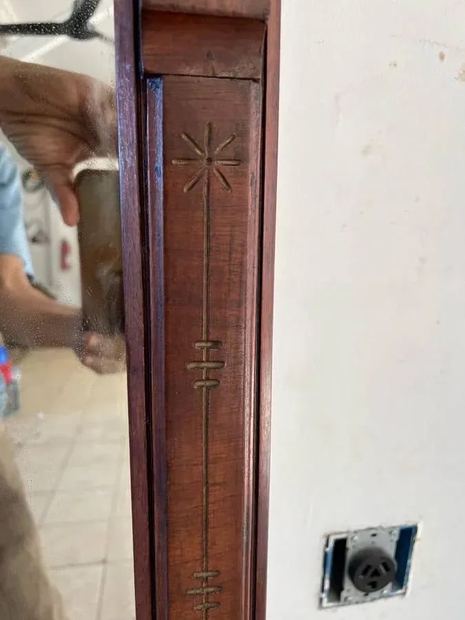 Antique Victorian Eastlake Style Hall Pier Hall Mirror With Shelf - 4
