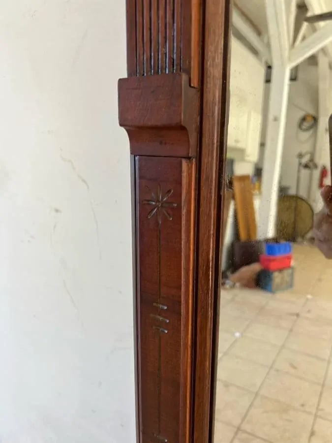 Antique Victorian Eastlake Style Hall Pier Hall Mirror With Shelf - 6