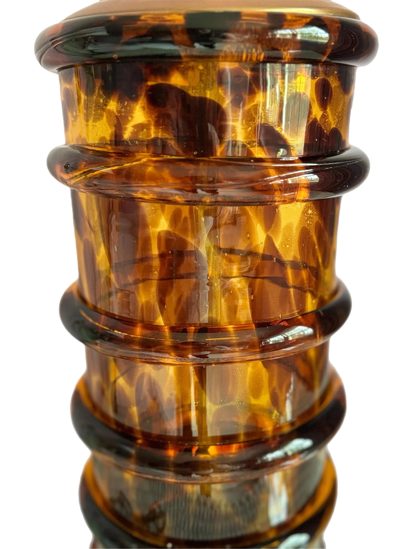Vintage Paul Hanson Column Glass Tortoiseshell Spiral Lamp - 5