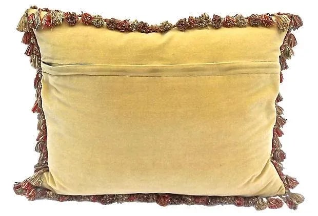 Antique Goats Floral Aubusson Pillow - 2