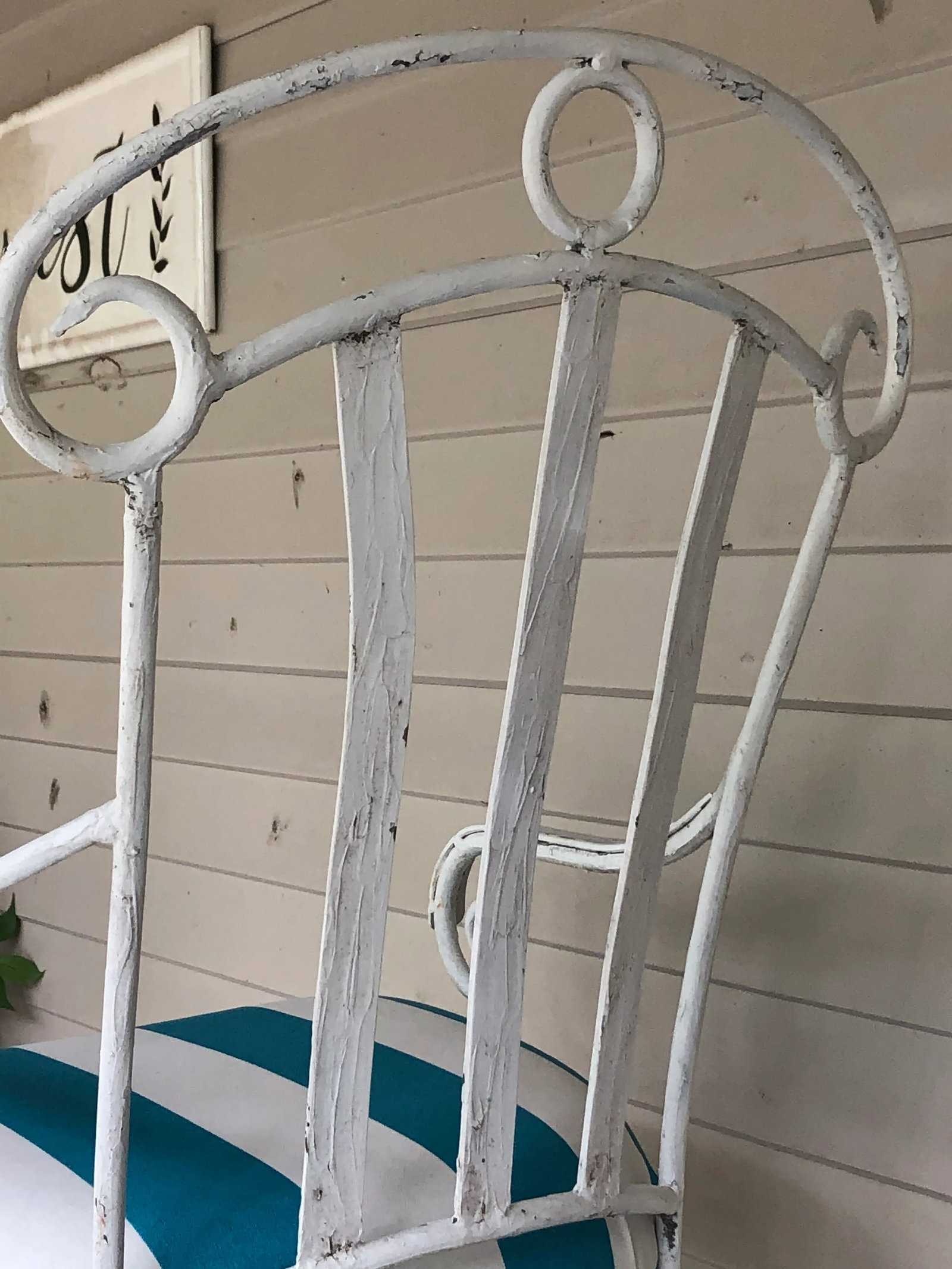 Iron Upholstered High-Back Lawn Chairs- Set of 4 - 11
