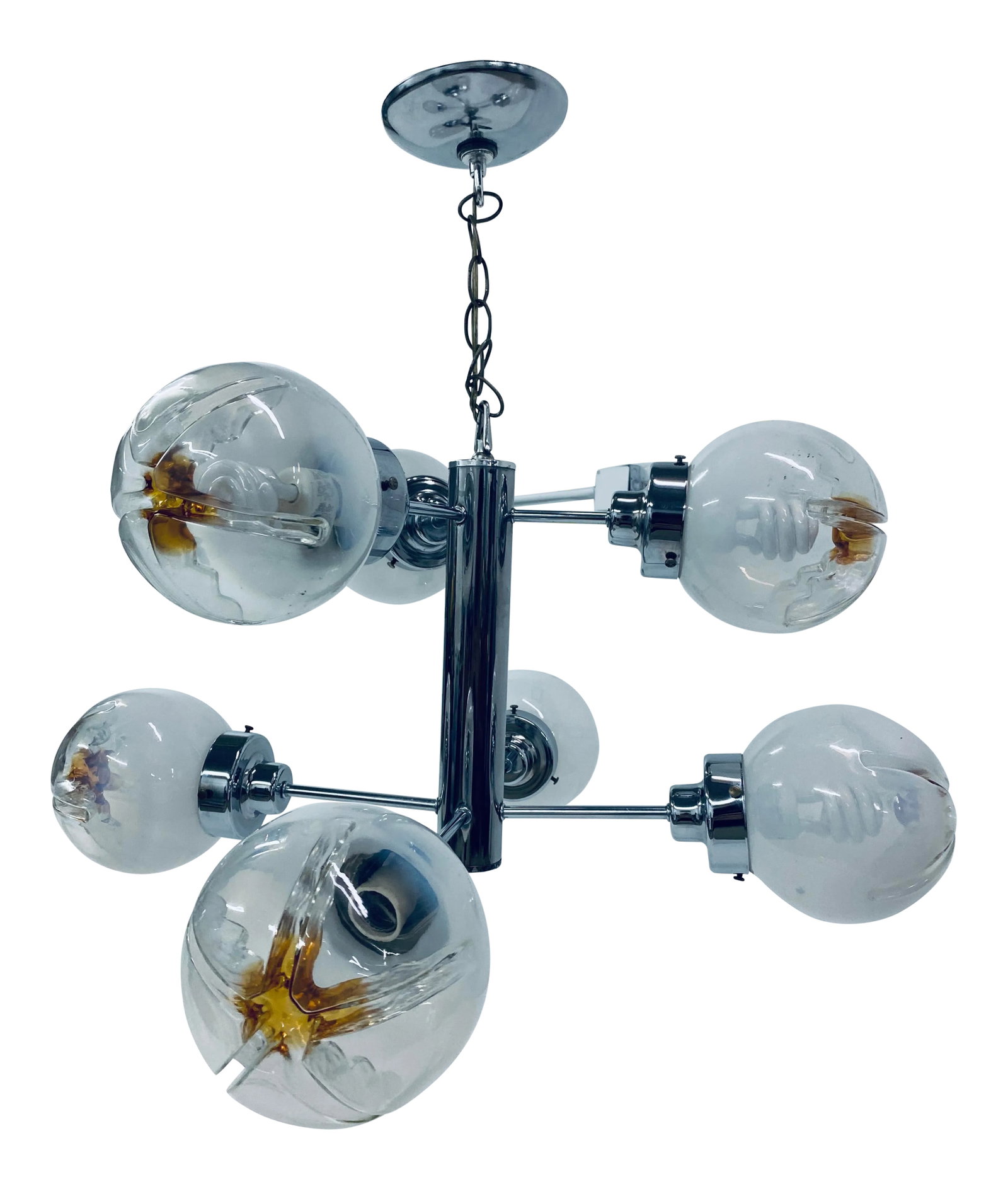 Mid-Century Modern Mazzega Seven Arm Murano Glass Chandelier (1 of 12)