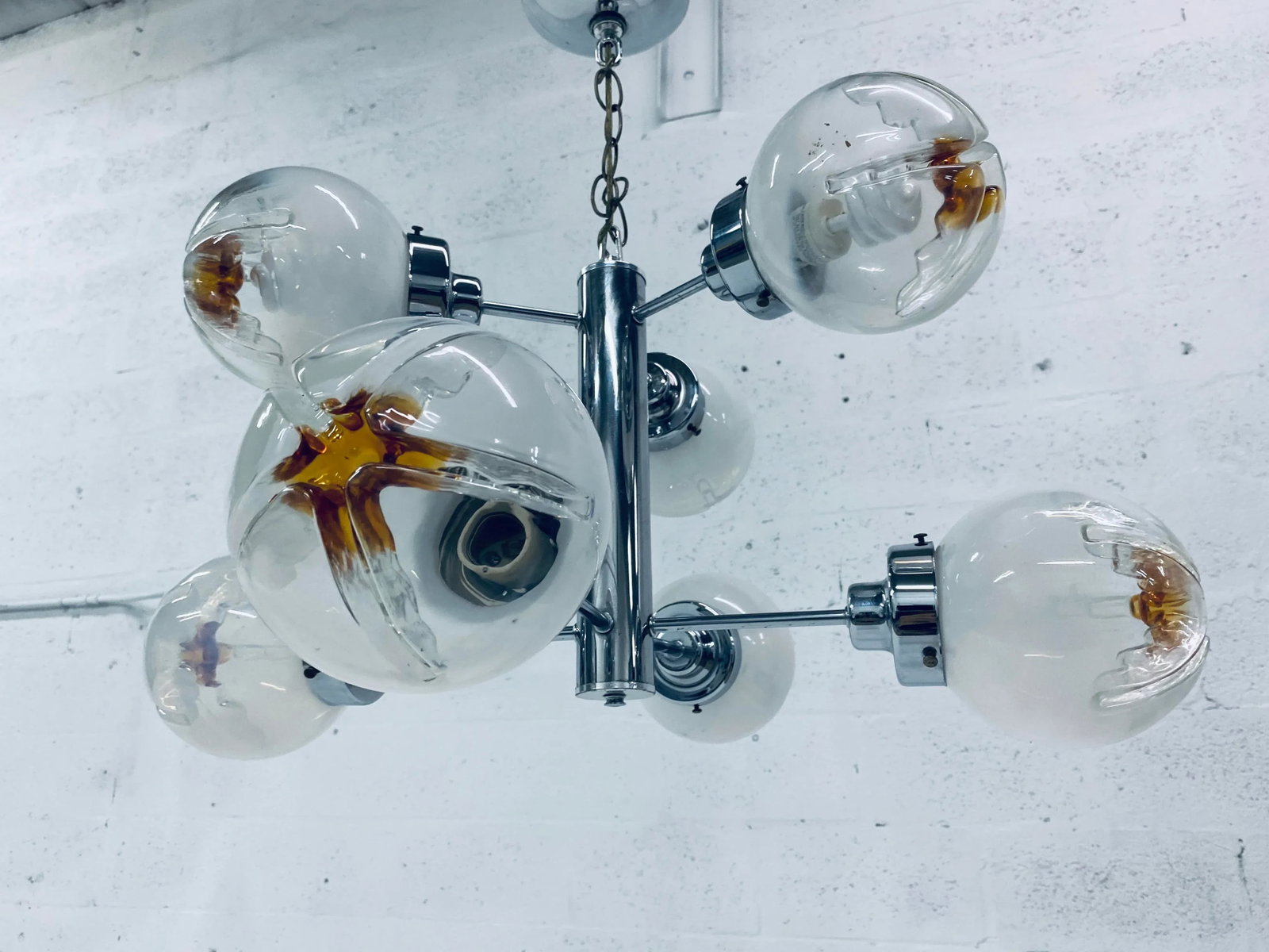 Mid-Century Modern Mazzega Seven Arm Murano Glass Chandelier - 9