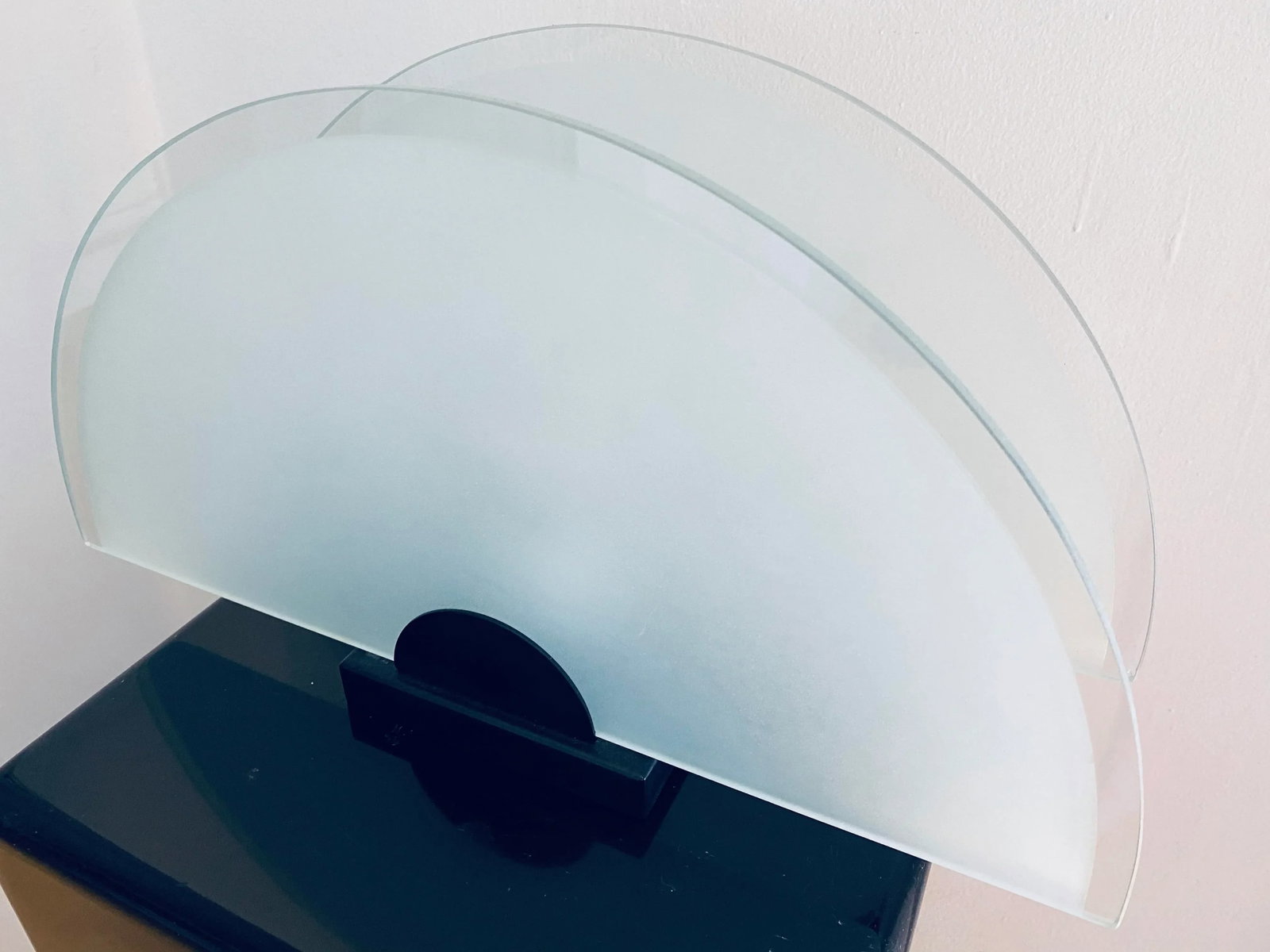 1980s Art Deco Revival Glass Table Lamp - 3