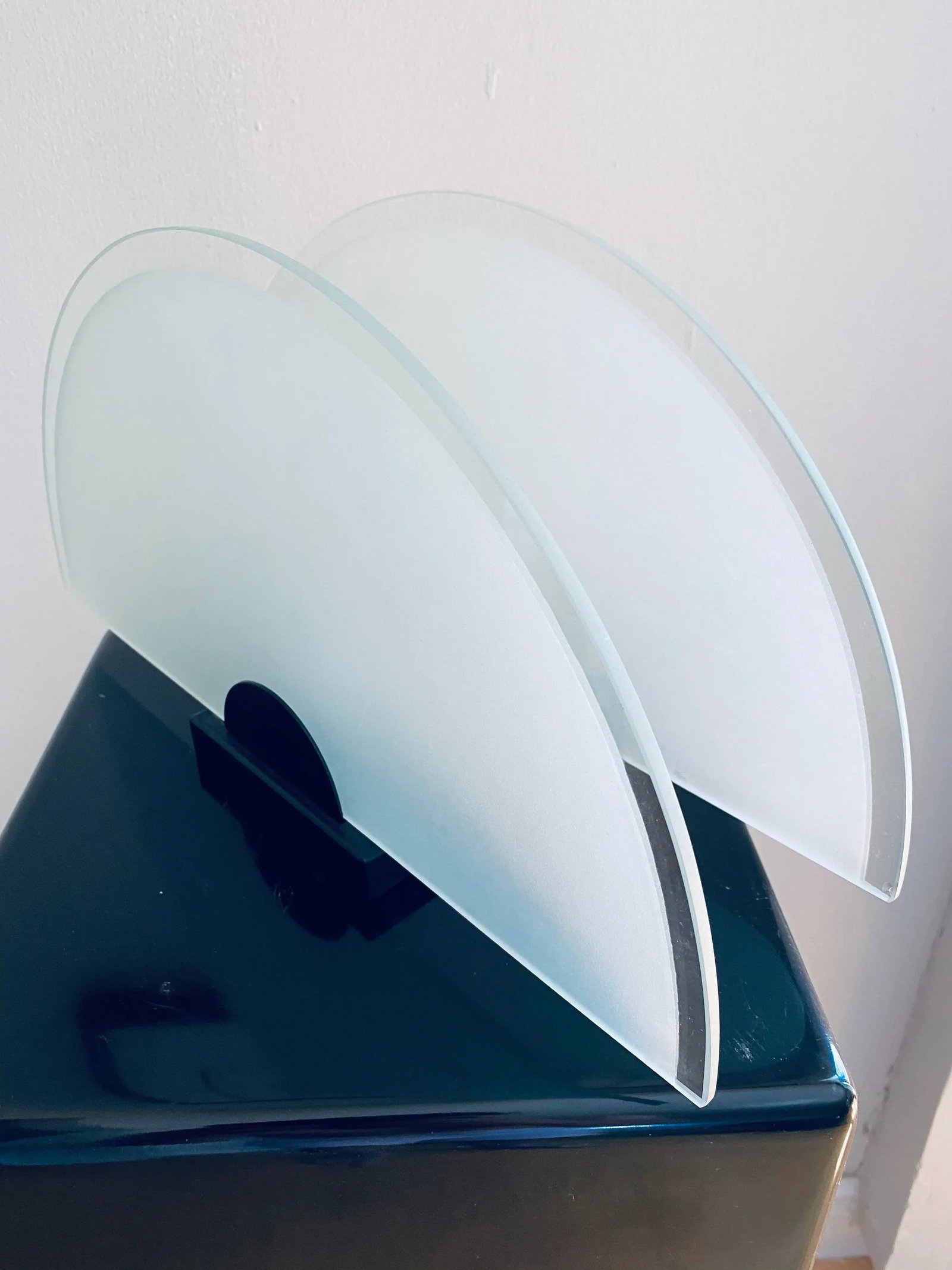 1980s Art Deco Revival Glass Table Lamp - 4
