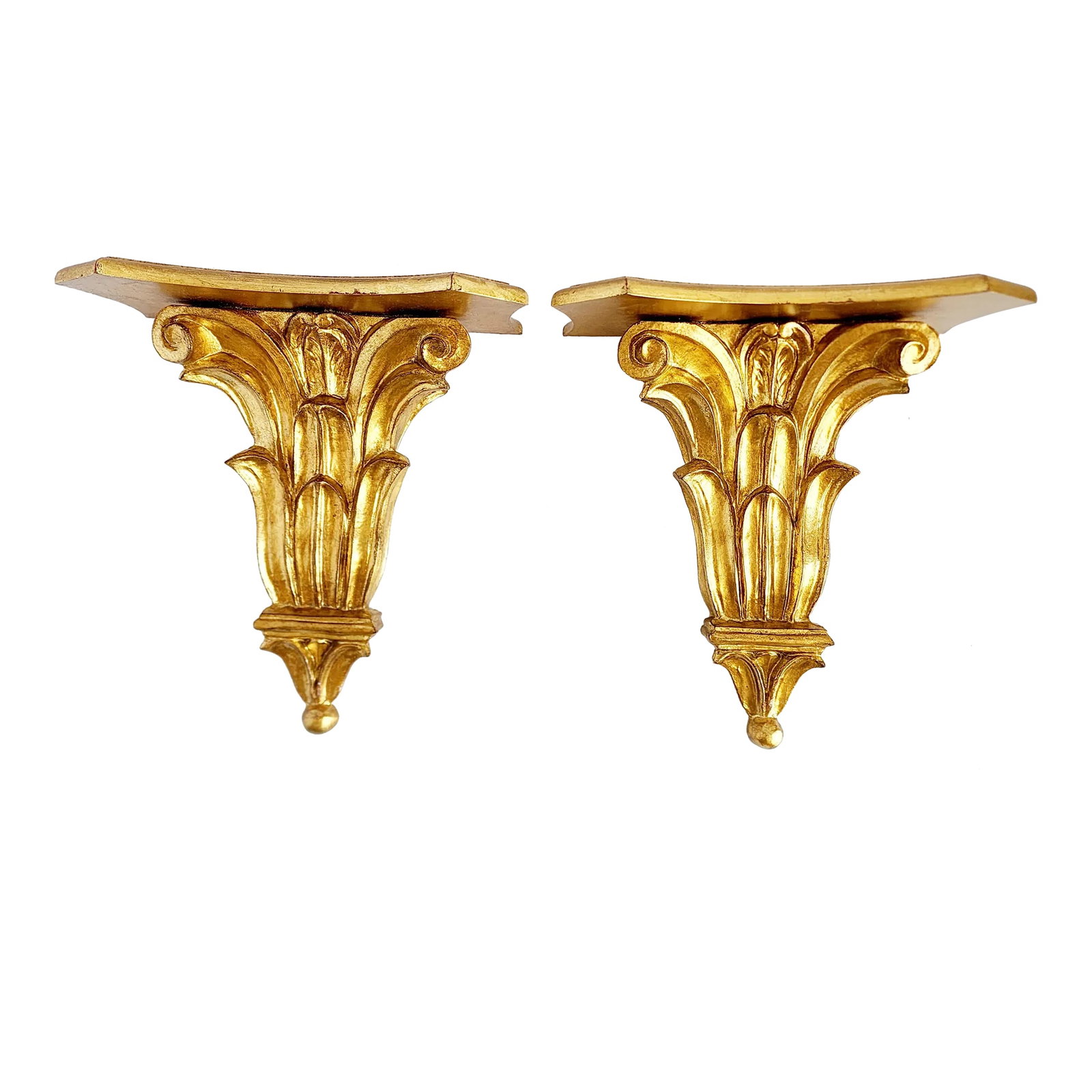 Decorative Crafts Italian Giltwood Neoclassical Style Wall Brackets - a Pair (1 of 12)