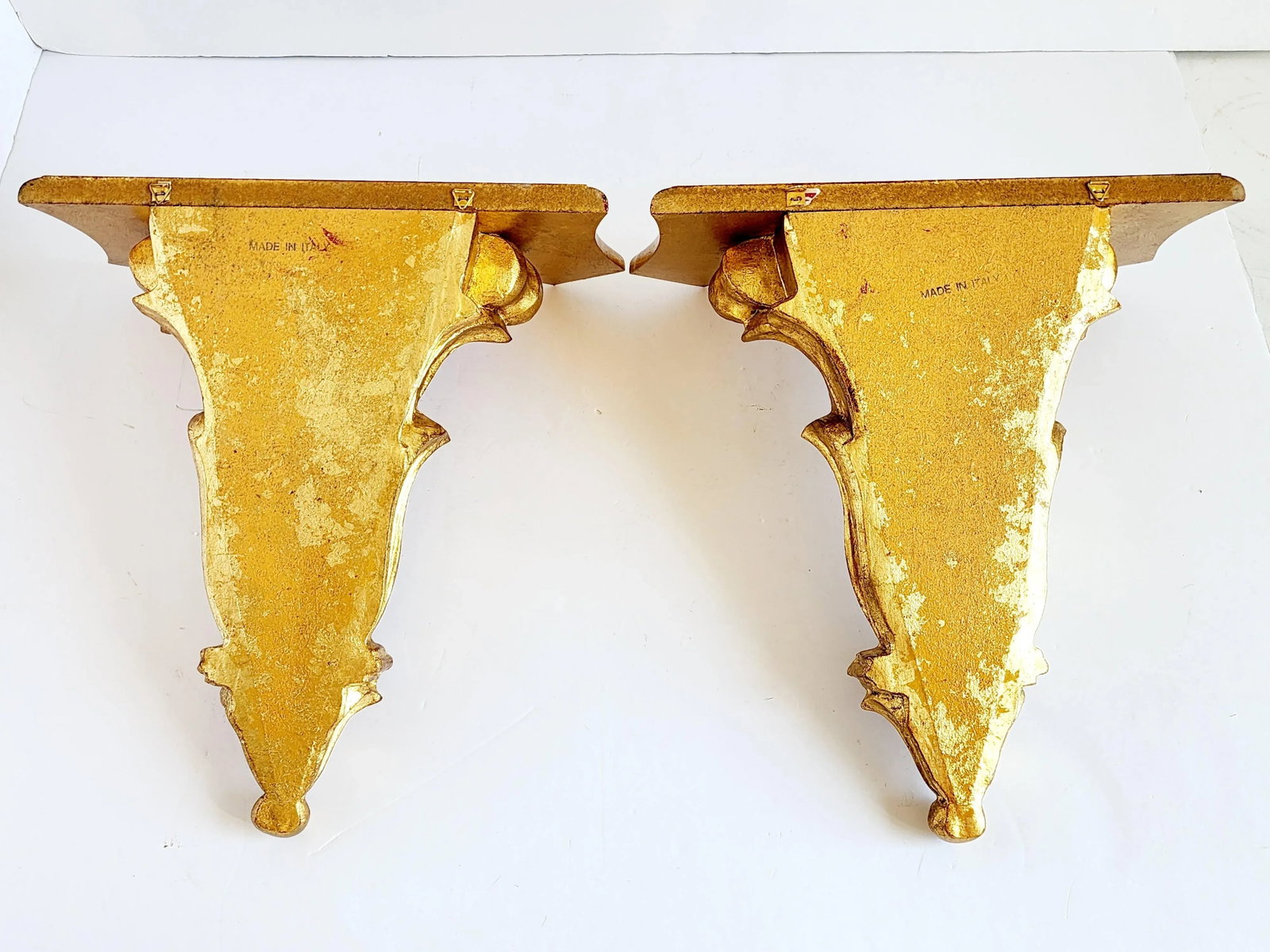 Decorative Crafts Italian Giltwood Neoclassical Style Wall Brackets - a Pair - 4