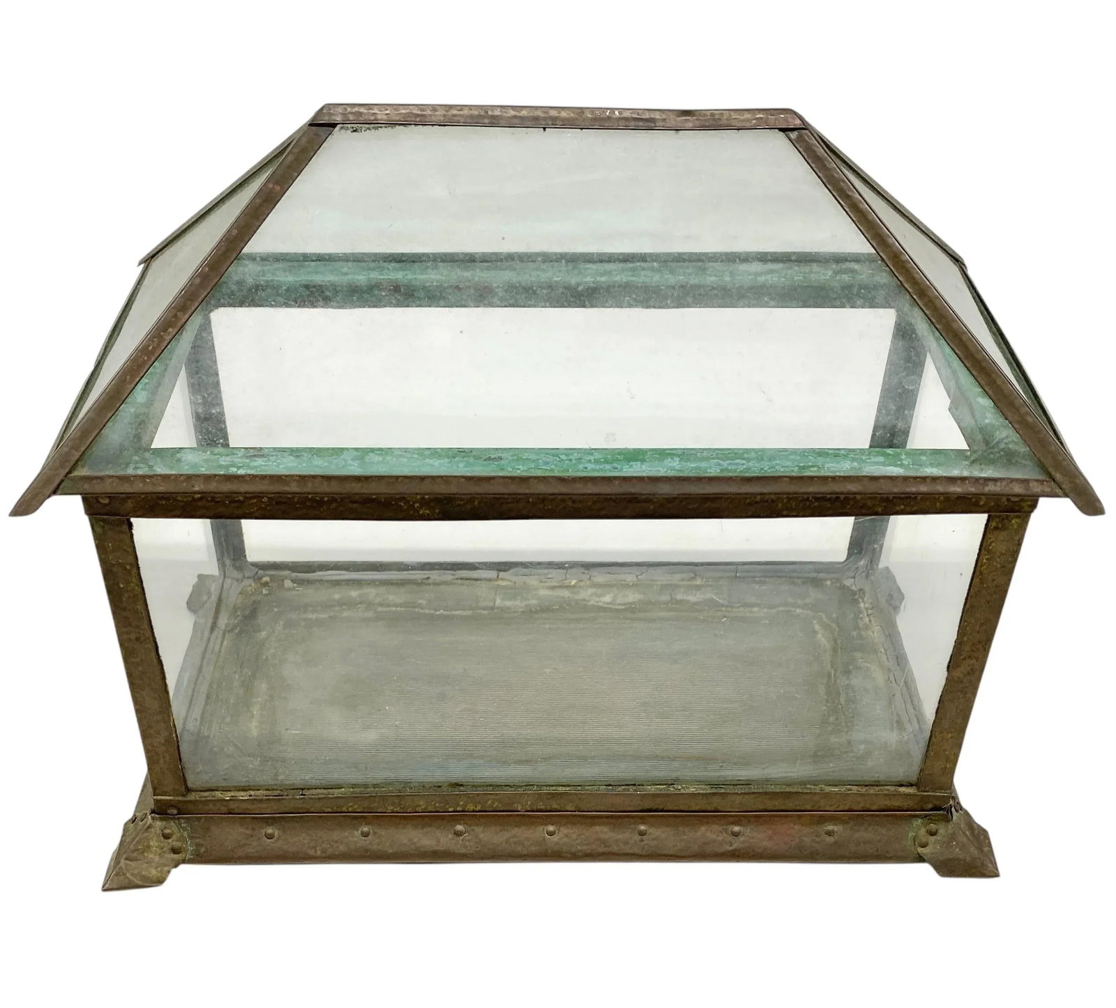 Antique Arts & Crafts Copper and Glass Terrarium - 3
