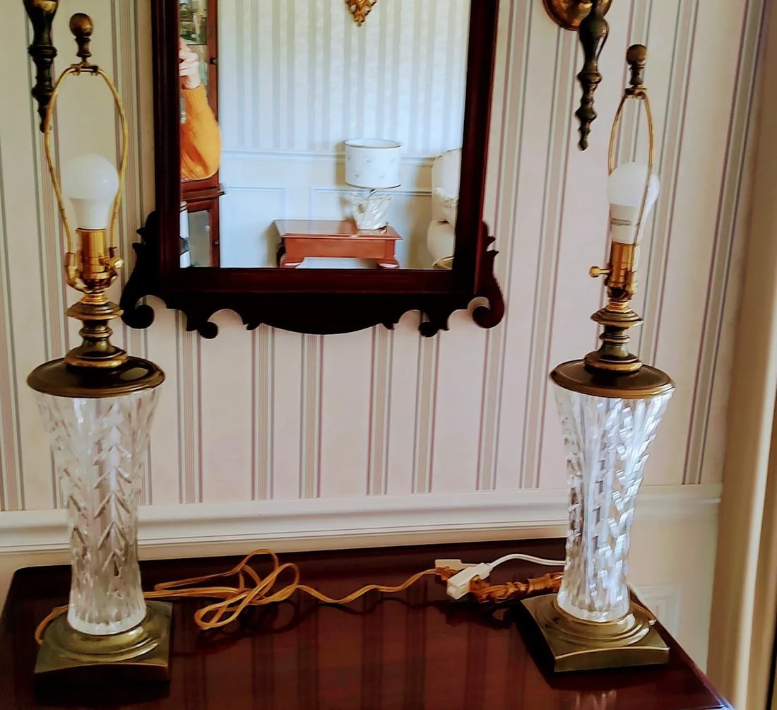 Pair of Vintage Waterford Crystal Longford Lamps - 8