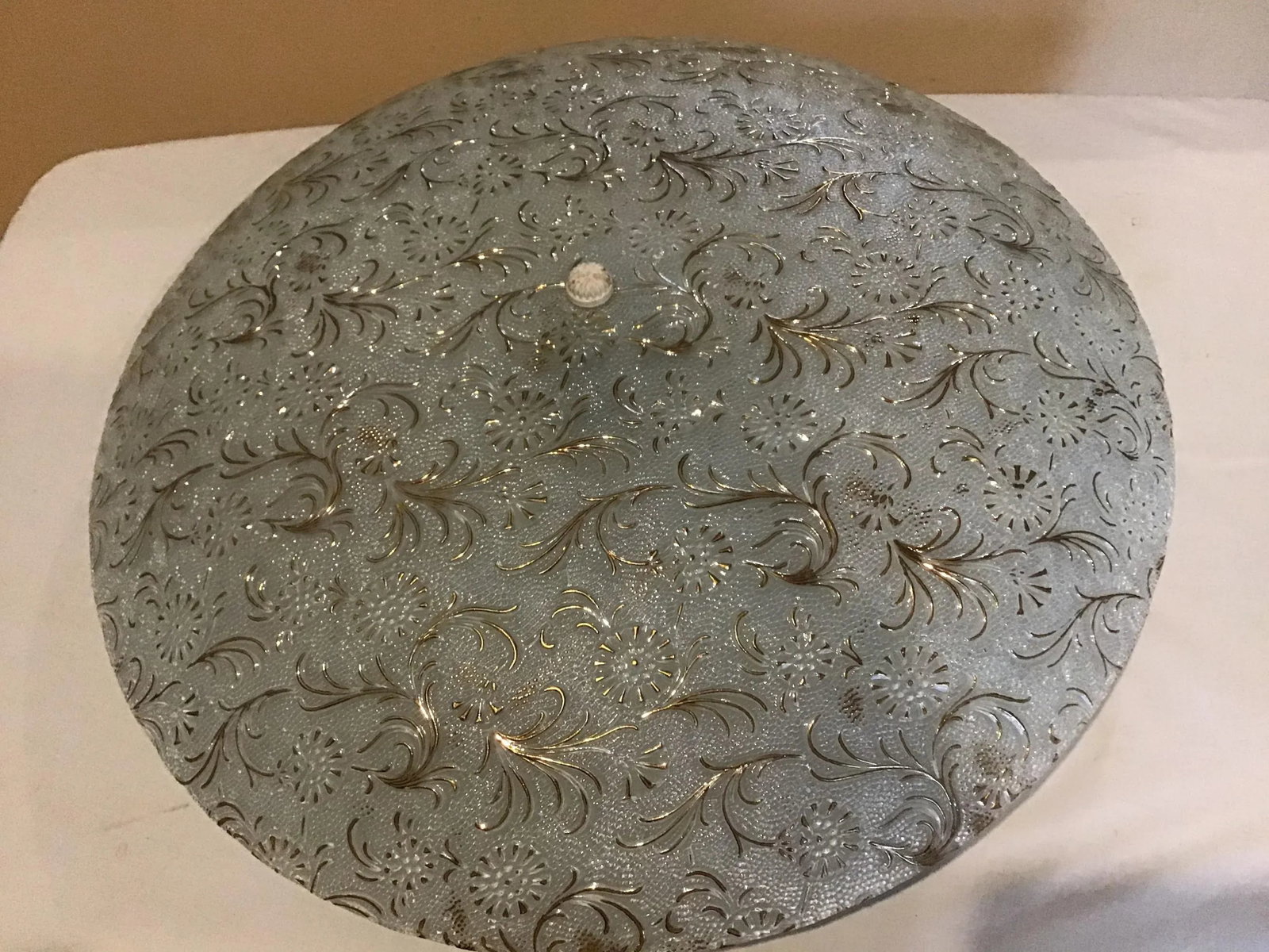 Mid Century Regency Starburst Gold White Ceiling Light - 3