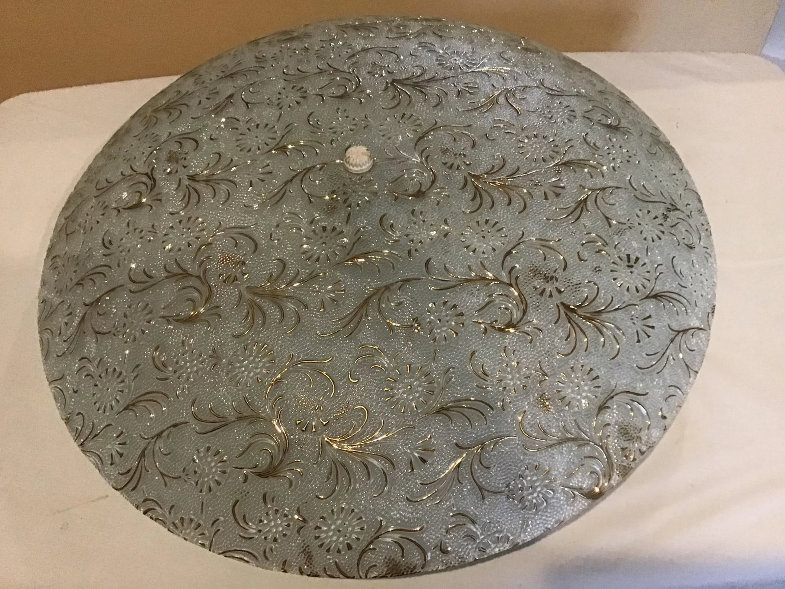 Mid Century Regency Starburst Gold White Ceiling Light - 4