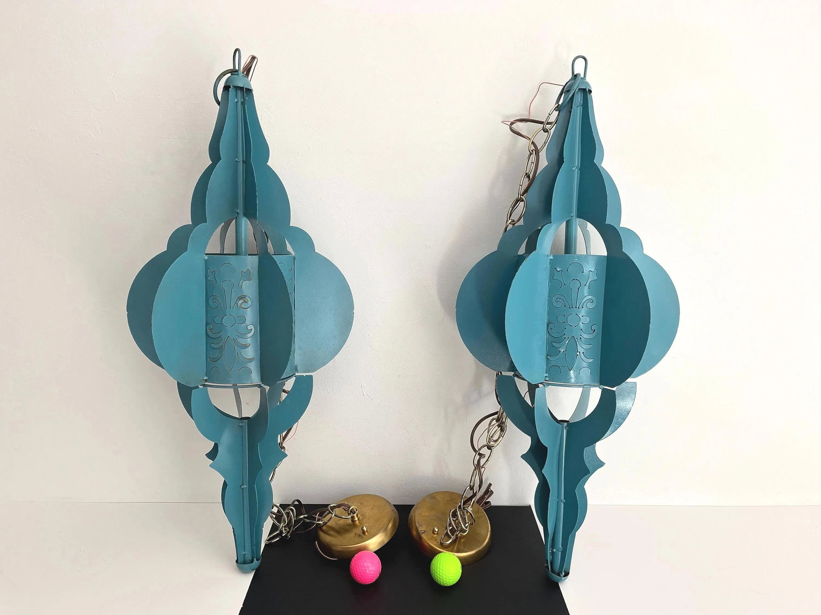 Modern Pierced Moroccan Pendant Lights, Pair - 10