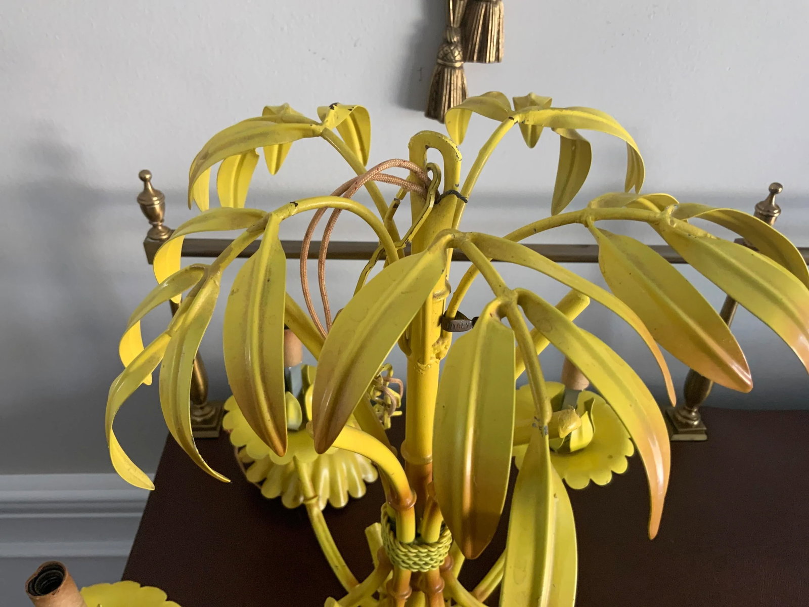1960s Faux Bamboo French 5 Arm Chandelier - 10