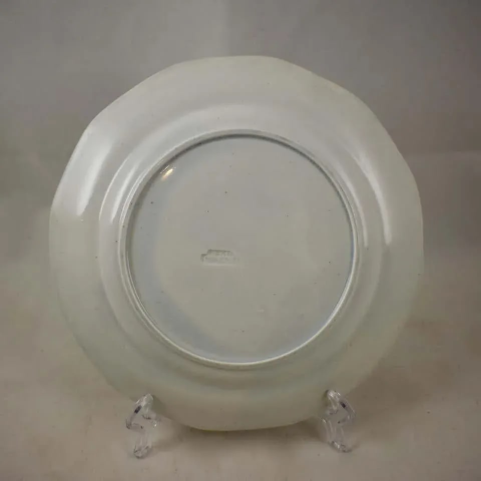 1830s Black and White Transferware Marble or Cracked Ice Ironstone Plates - Set of 4 - 11