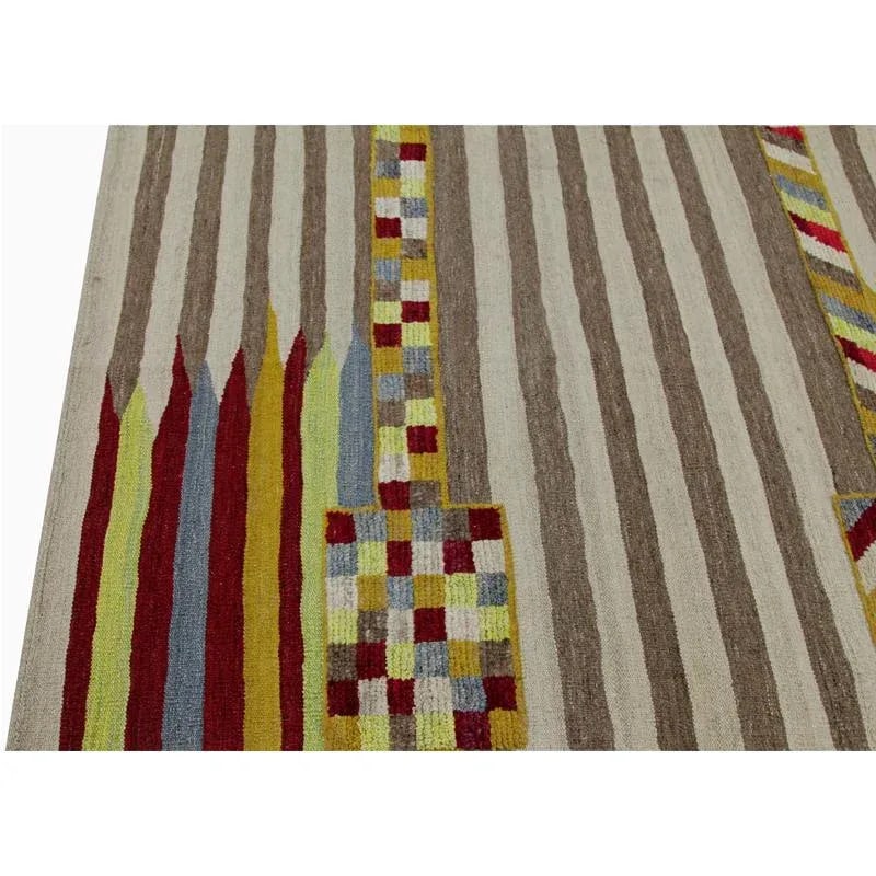 Handwoven Scandinavian Style Persian Kilim Area Rug 3'4" X 5'6" - 7