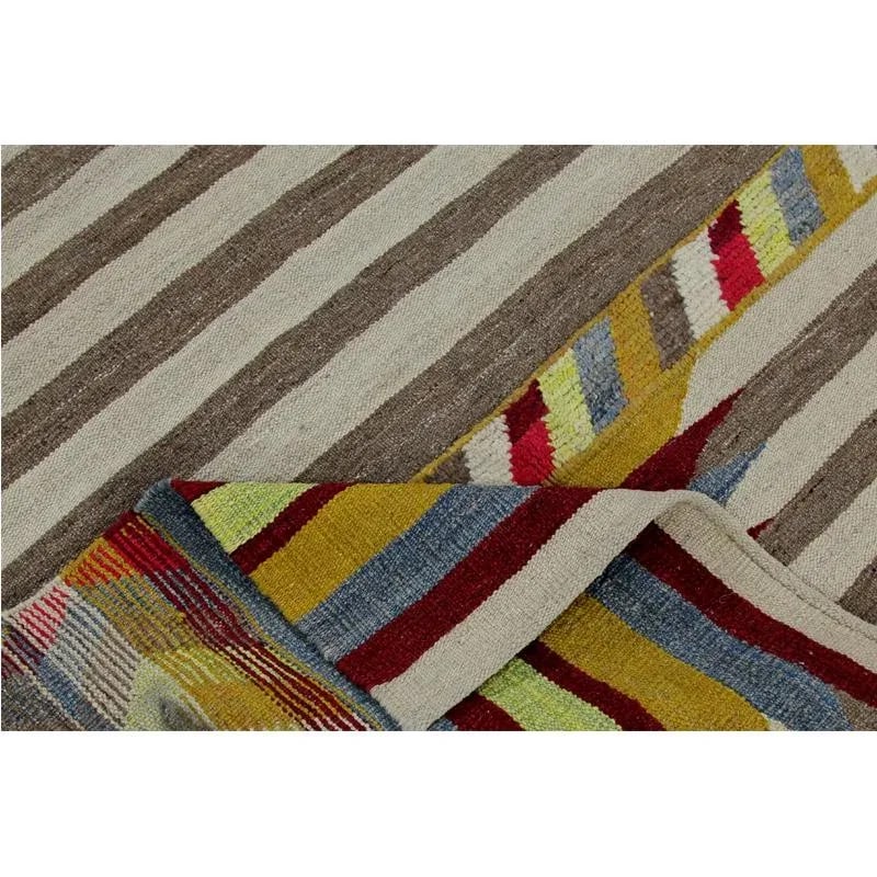 Handwoven Scandinavian Style Persian Kilim Area Rug 3'4" X 5'6" - 8