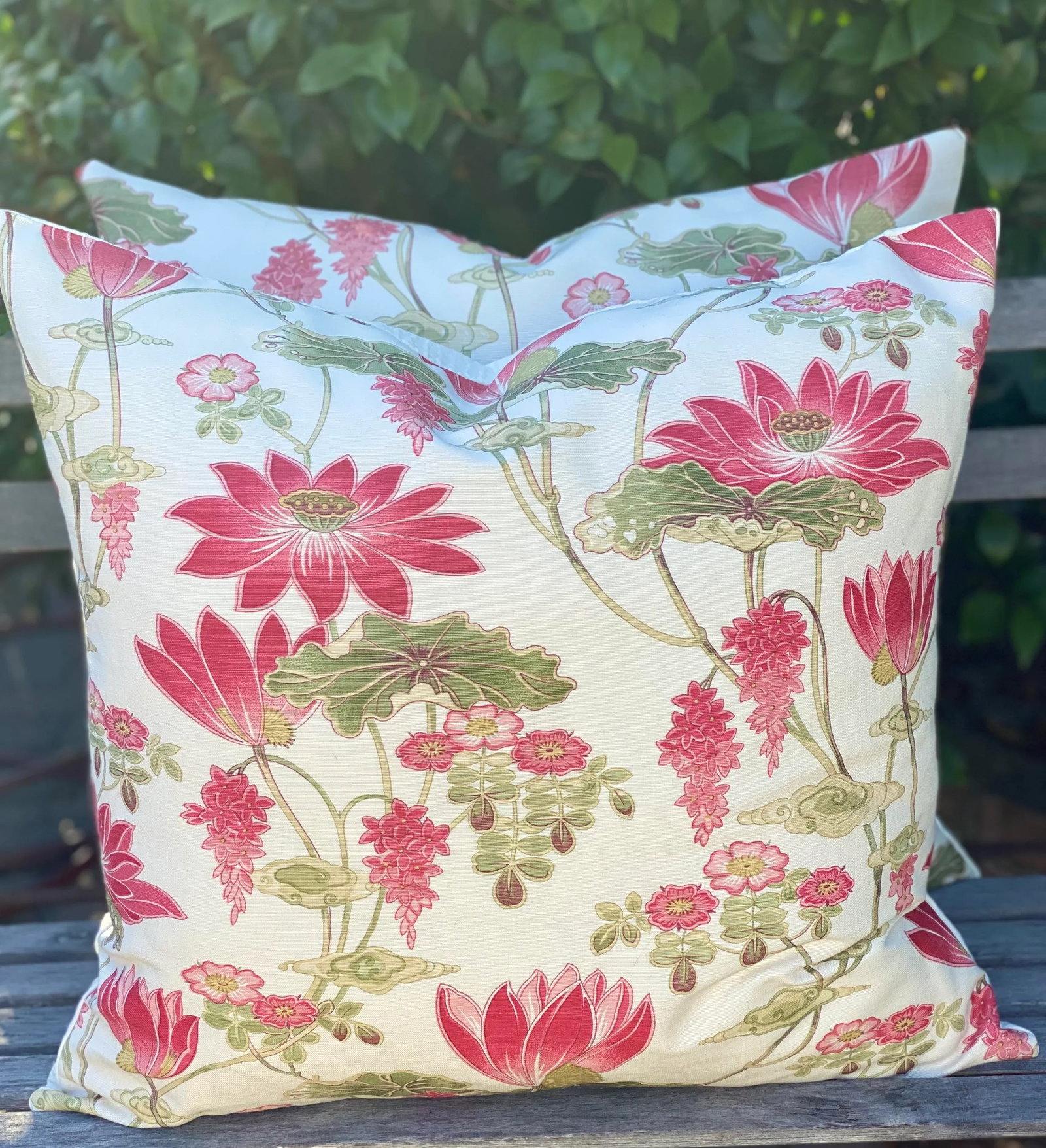Bennison Linen "Lotus" Pillows - a Pair - 2