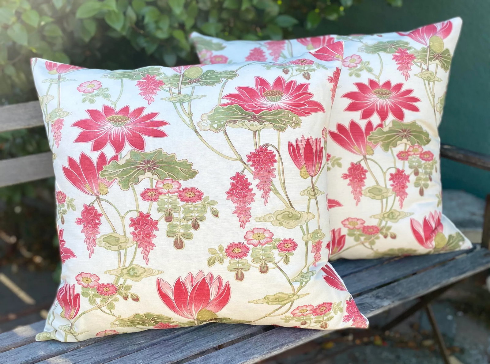 Bennison Linen "Lotus" Pillows - a Pair - 7