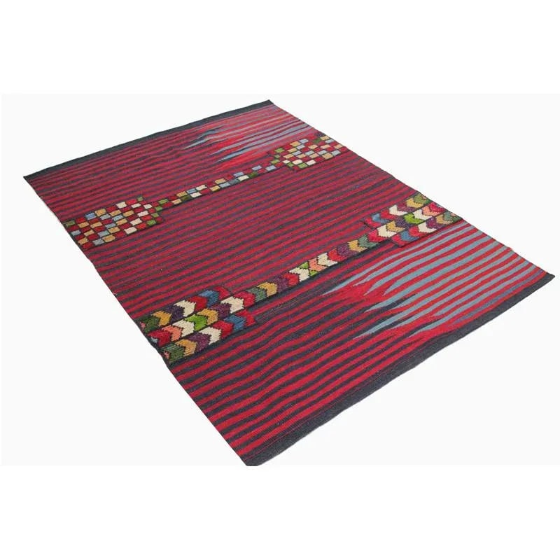 Handwoven Scandinavian Style Persian Kilim Area Rug - 4'2" * 5'8'' - 6