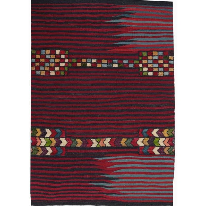 Handwoven Scandinavian Style Persian Kilim Area Rug - 4'2" * 5'8'' - 8