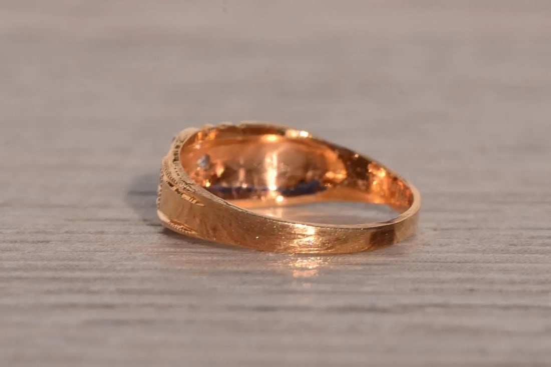 The Veneto: Antique Childs Ring with Natural Rose Cut Diamond - 4