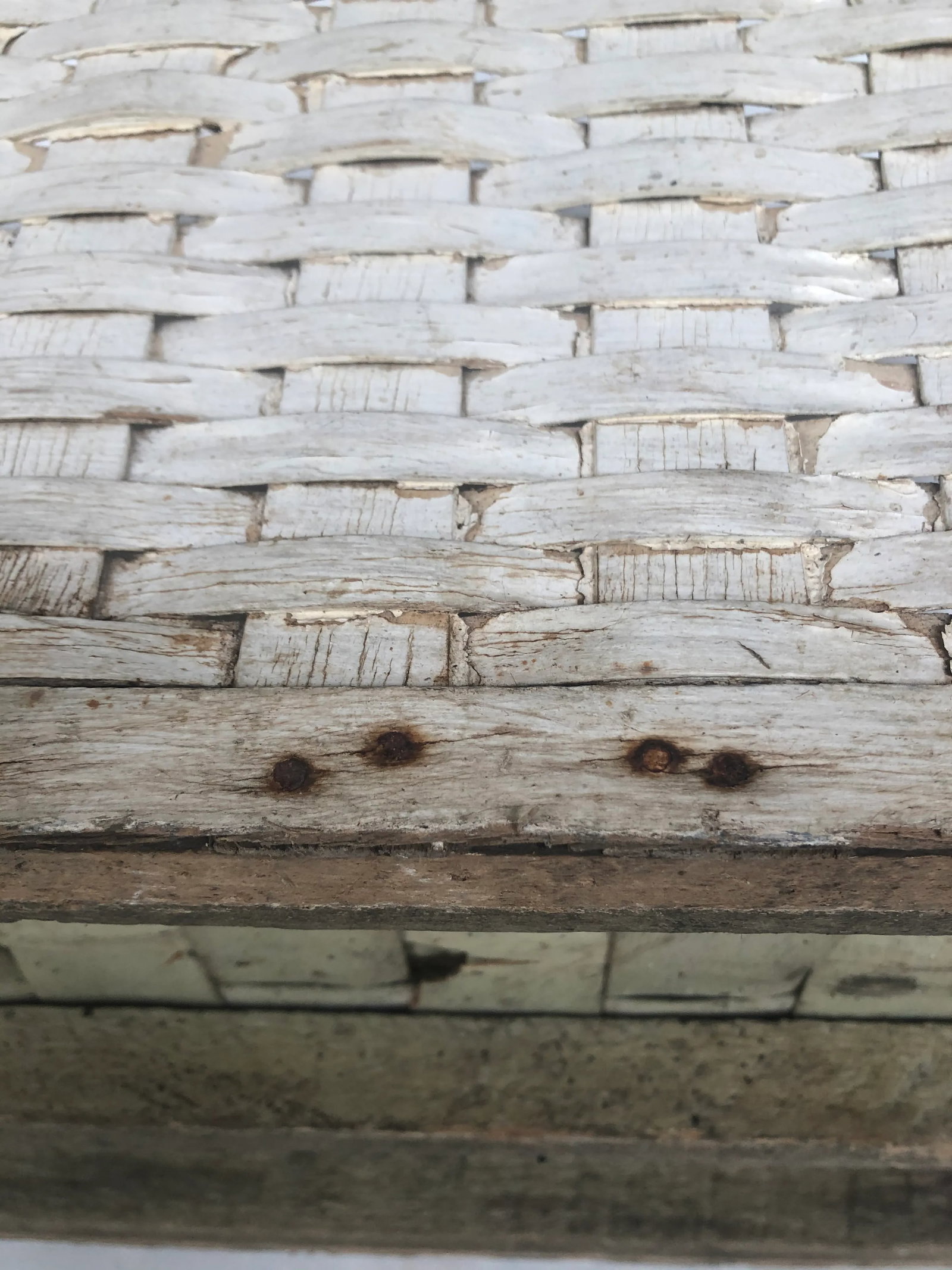 Oak White Laundry Basket With Handle - 7