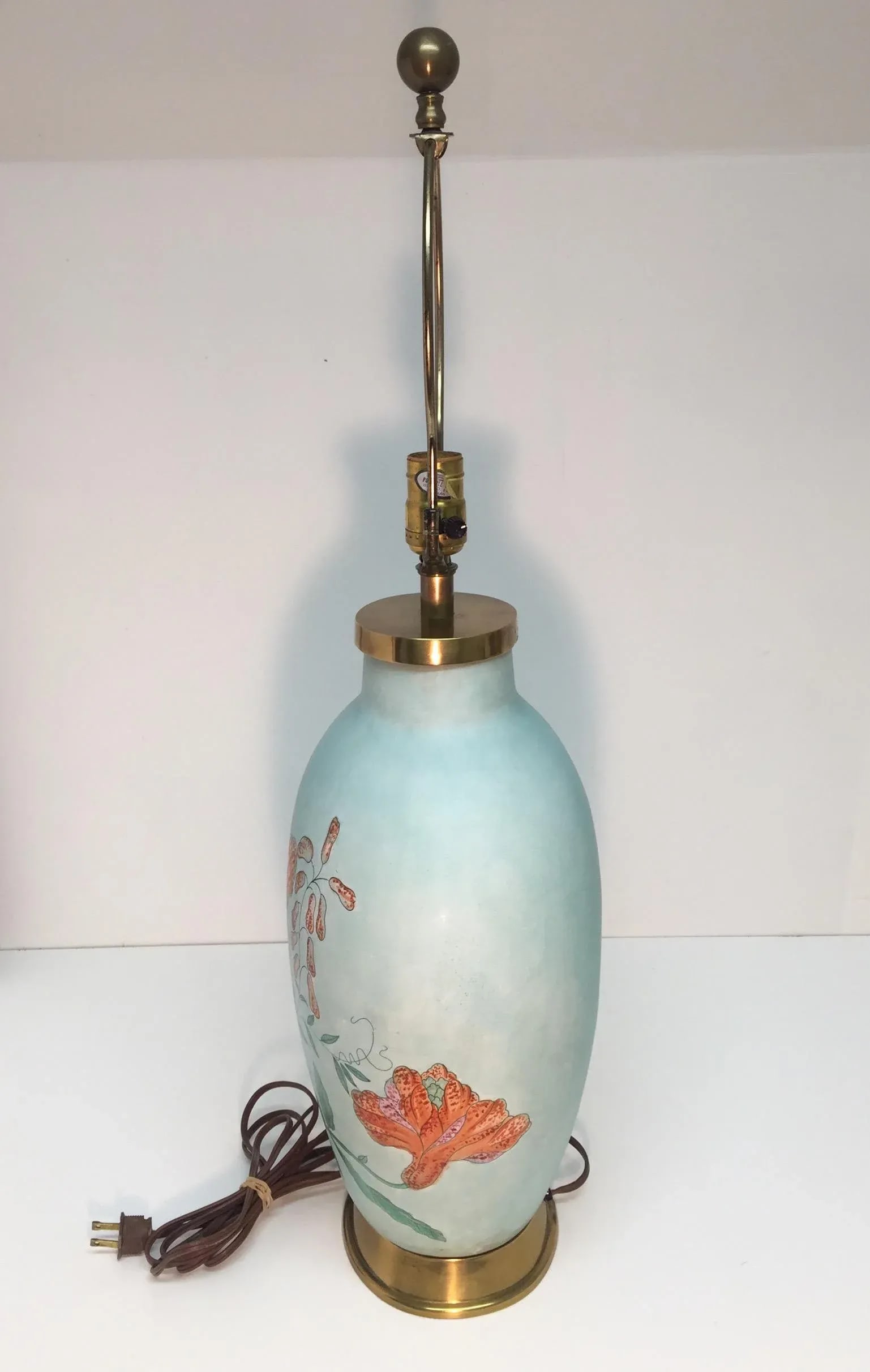Vintage 1980's Chapman Ceramic and Brass Table Lamp - 3