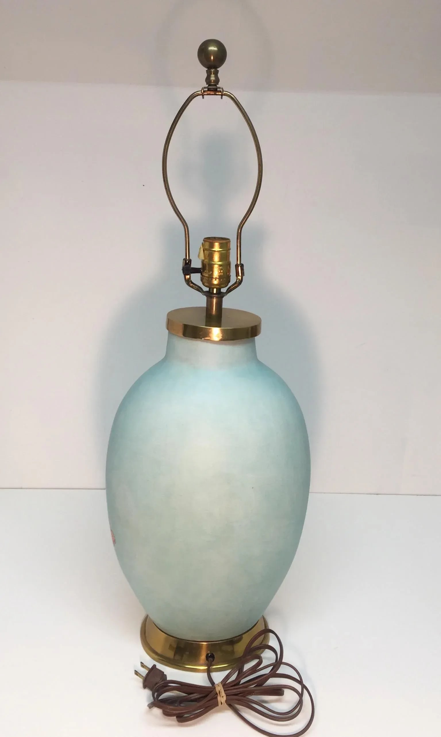 Vintage 1980's Chapman Ceramic and Brass Table Lamp - 4