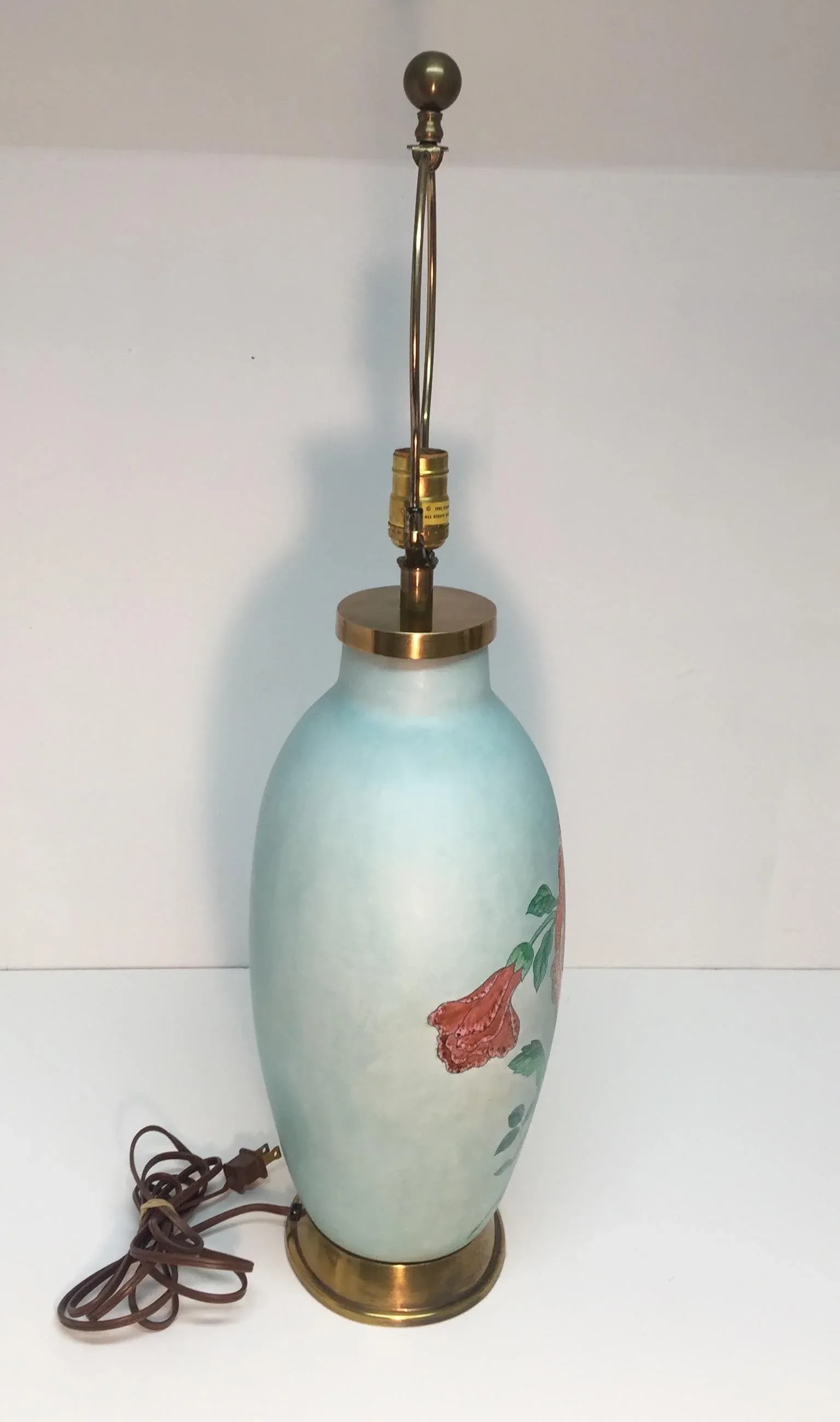 Vintage 1980's Chapman Ceramic and Brass Table Lamp - 5