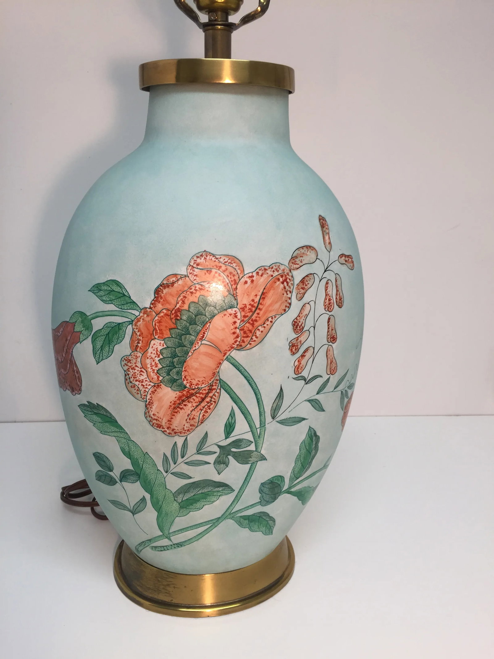 Vintage 1980's Chapman Ceramic and Brass Table Lamp - 6