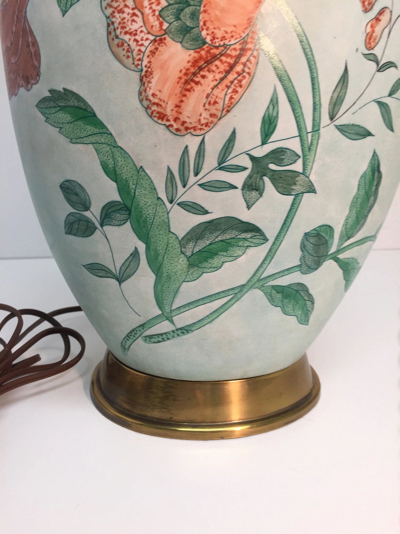 Vintage 1980's Chapman Ceramic and Brass Table Lamp - 7