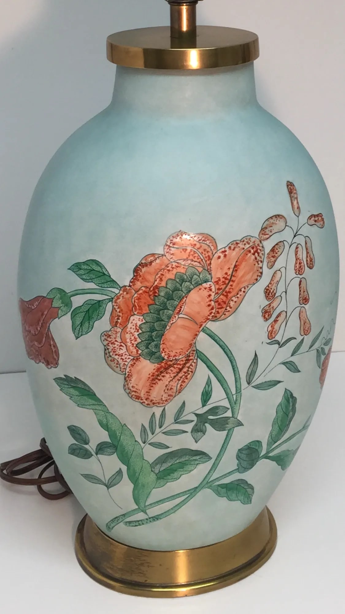 Vintage 1980's Chapman Ceramic and Brass Table Lamp - 9