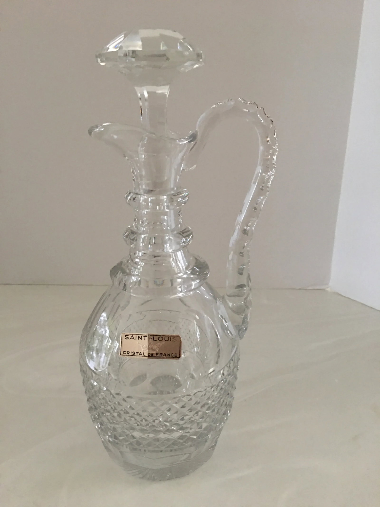 Vintage Saint Louis "Trianon" Handled Crystal Decanter, France - 2