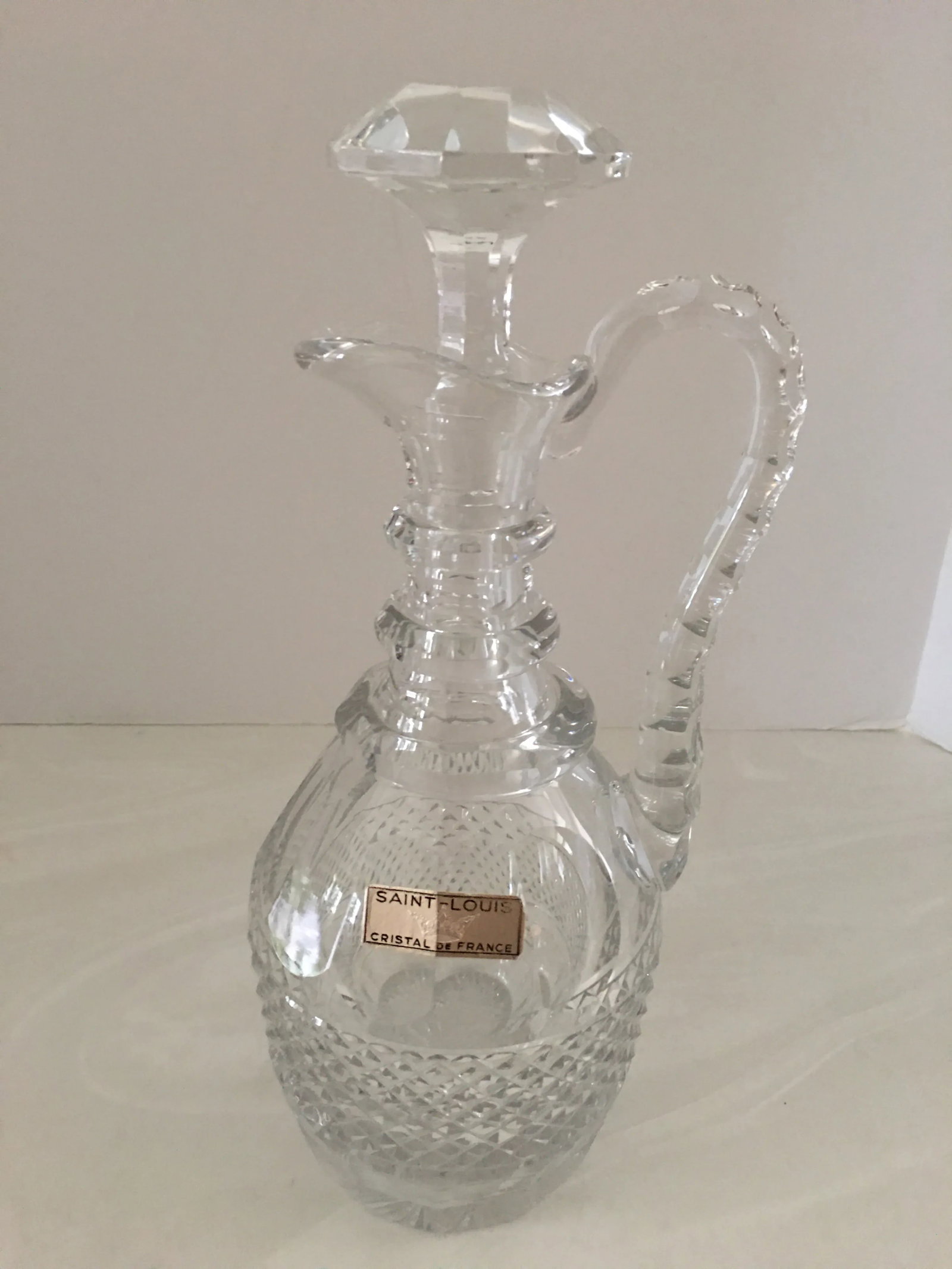 Vintage Saint Louis "Trianon" Handled Crystal Decanter, France - 6