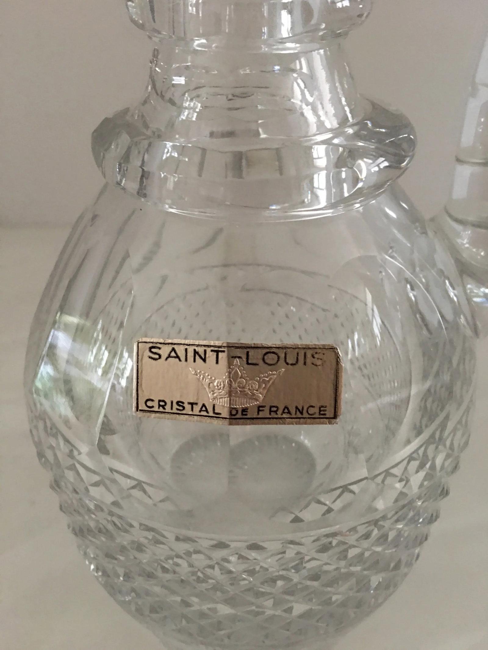 Vintage Saint Louis "Trianon" Handled Crystal Decanter, France - 7