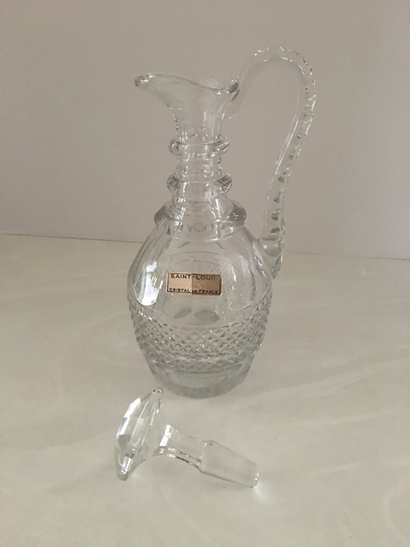 Vintage Saint Louis "Trianon" Handled Crystal Decanter, France - 8