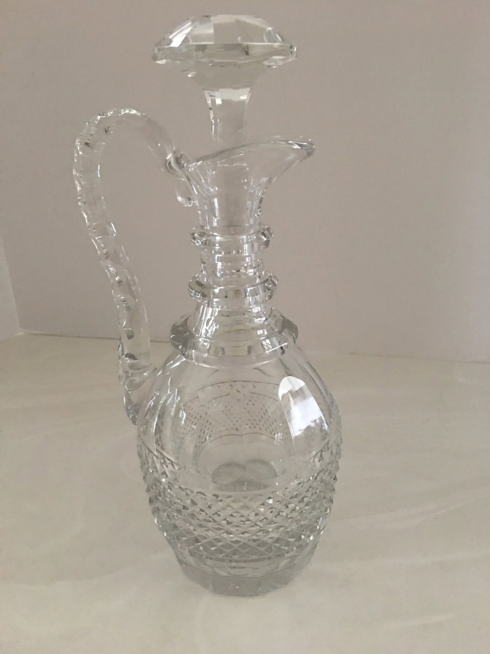 Vintage Saint Louis "Trianon" Handled Crystal Decanter, France - 9