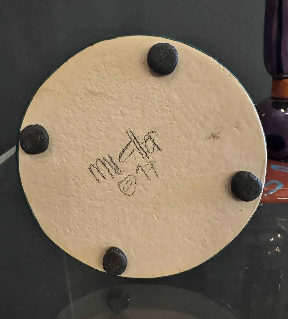 1990s Post Modern Memphis Milano Studio Pottery Candlesticks, Signed Mueller '97- a Pair - 6