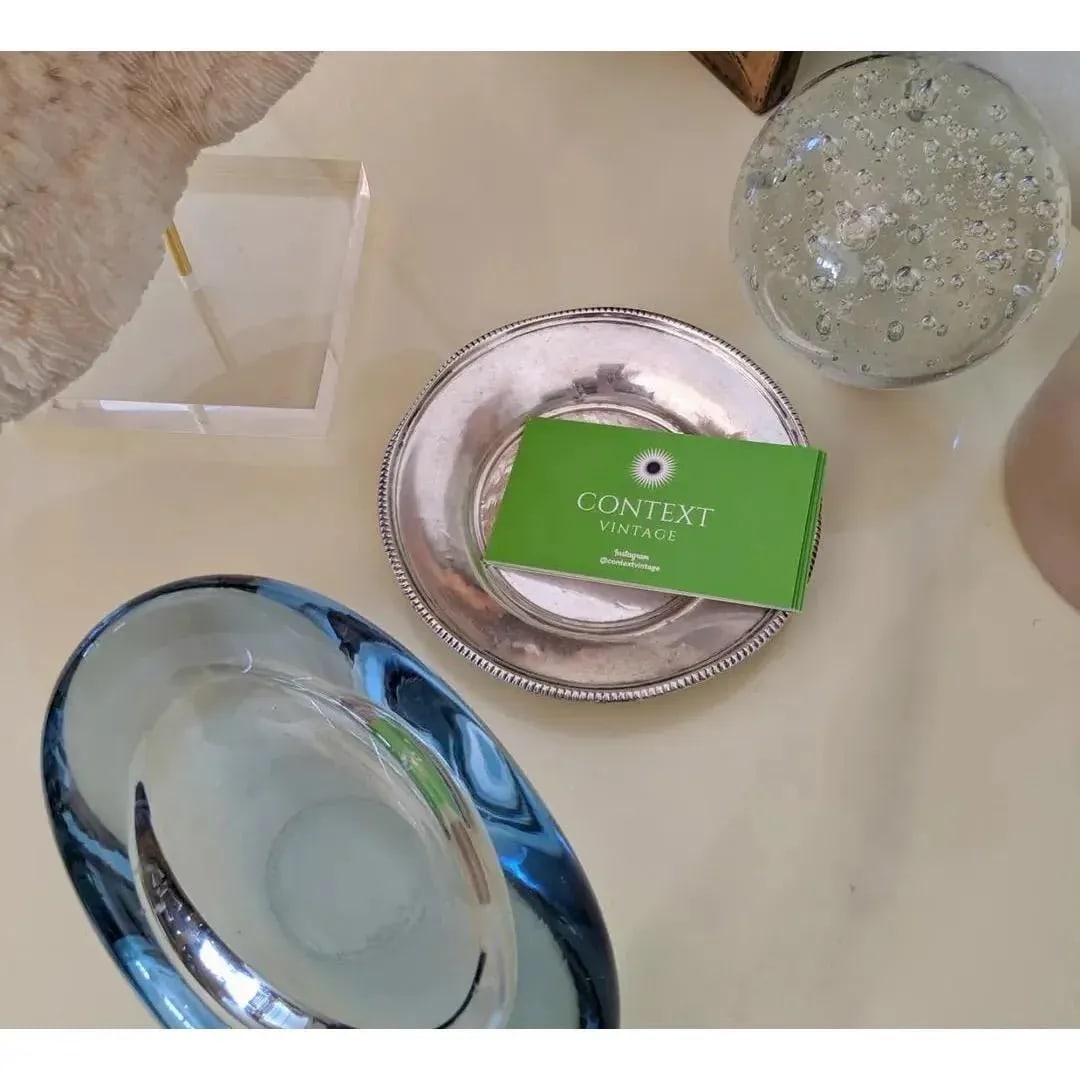 Sterling Silver Round Card or Jewelry Dish - 3