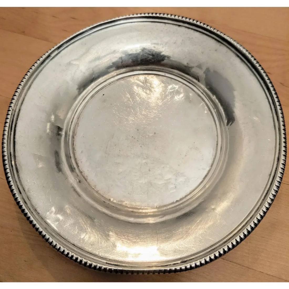 Sterling Silver Round Card or Jewelry Dish - 5