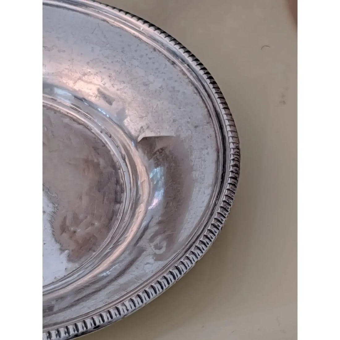 Sterling Silver Round Card or Jewelry Dish - 6