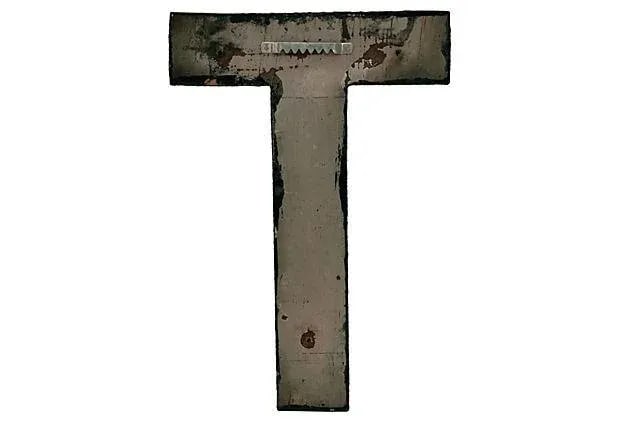 Antique Wood Sign Letter T - 2