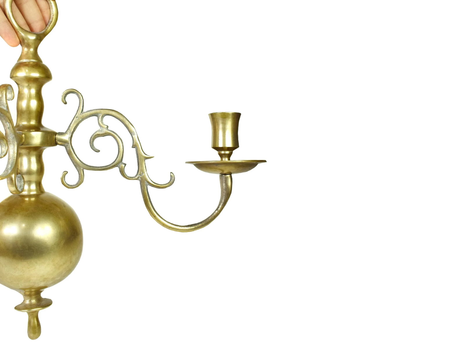 Vintage Tall Solid Brass Wall Mounted Sconces Double Candle Candlestick Holder - a Pair - 3