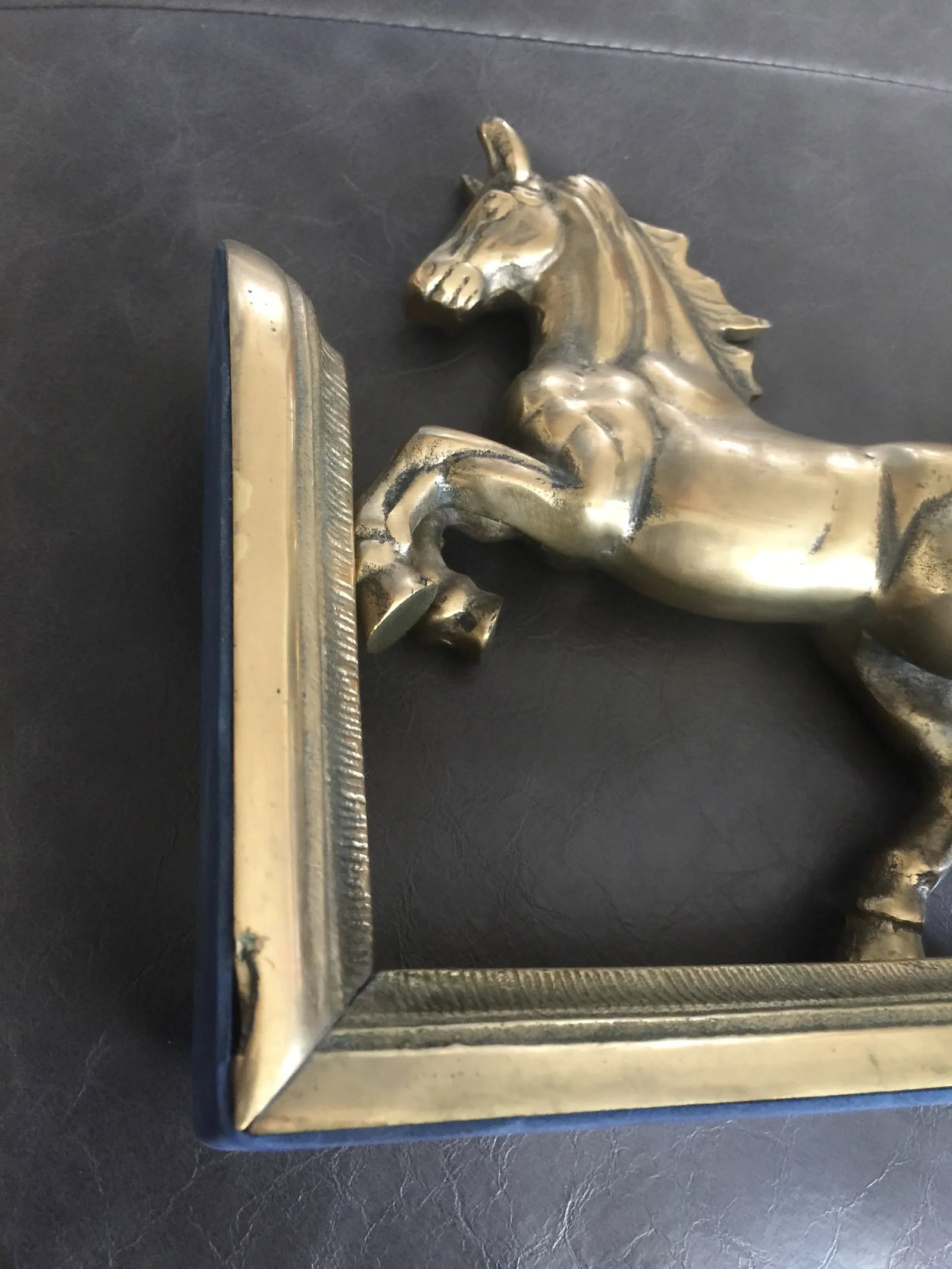 Vintage Hand Crafted Brass Horse Book Ends - a Pair - 11