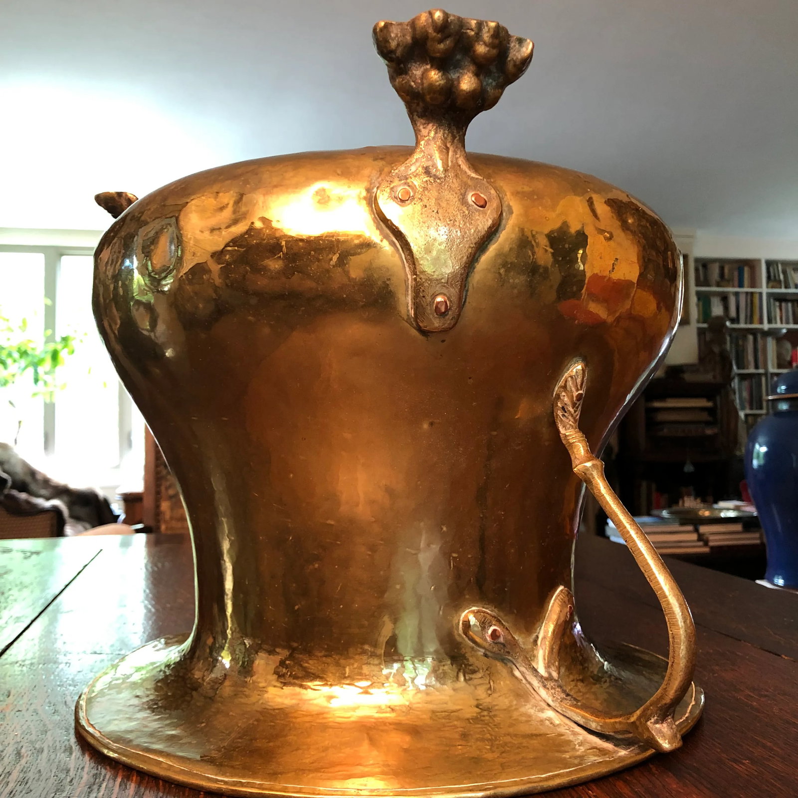 Antique Russian Pre Revolution Imperial Hallmark Brass Hand Rolled Jardiniere - 10