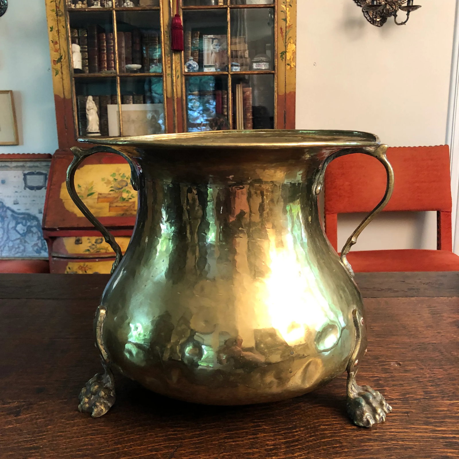 Antique Russian Pre Revolution Imperial Hallmark Brass Hand Rolled Jardiniere - 12