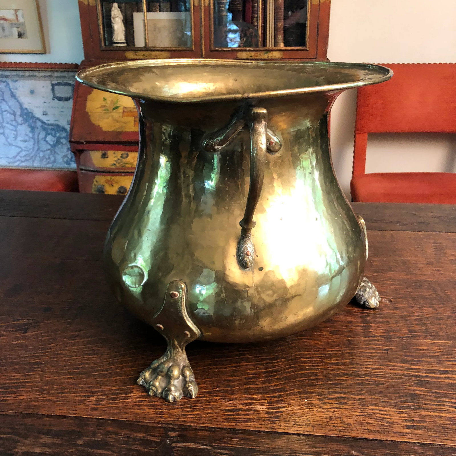 Antique Russian Pre Revolution Imperial Hallmark Brass Hand Rolled Jardiniere - 13