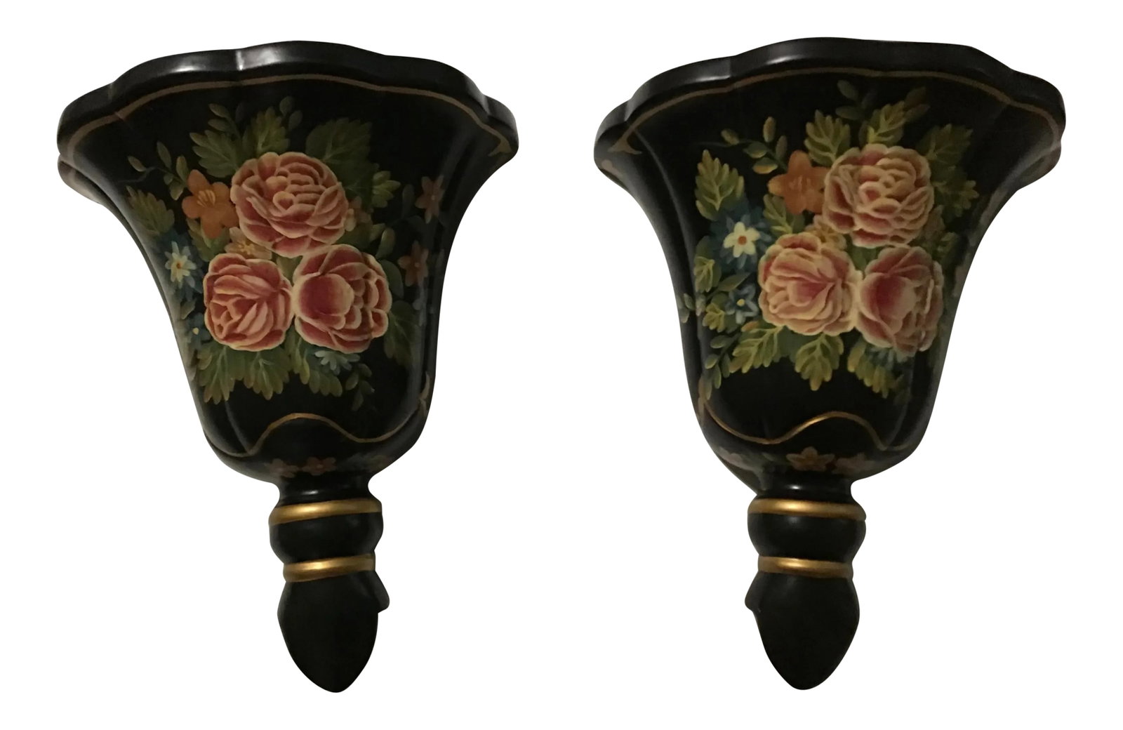 19th Century Style Regency Floral Wall Sconce Shelves - a Pair (1 of 8)