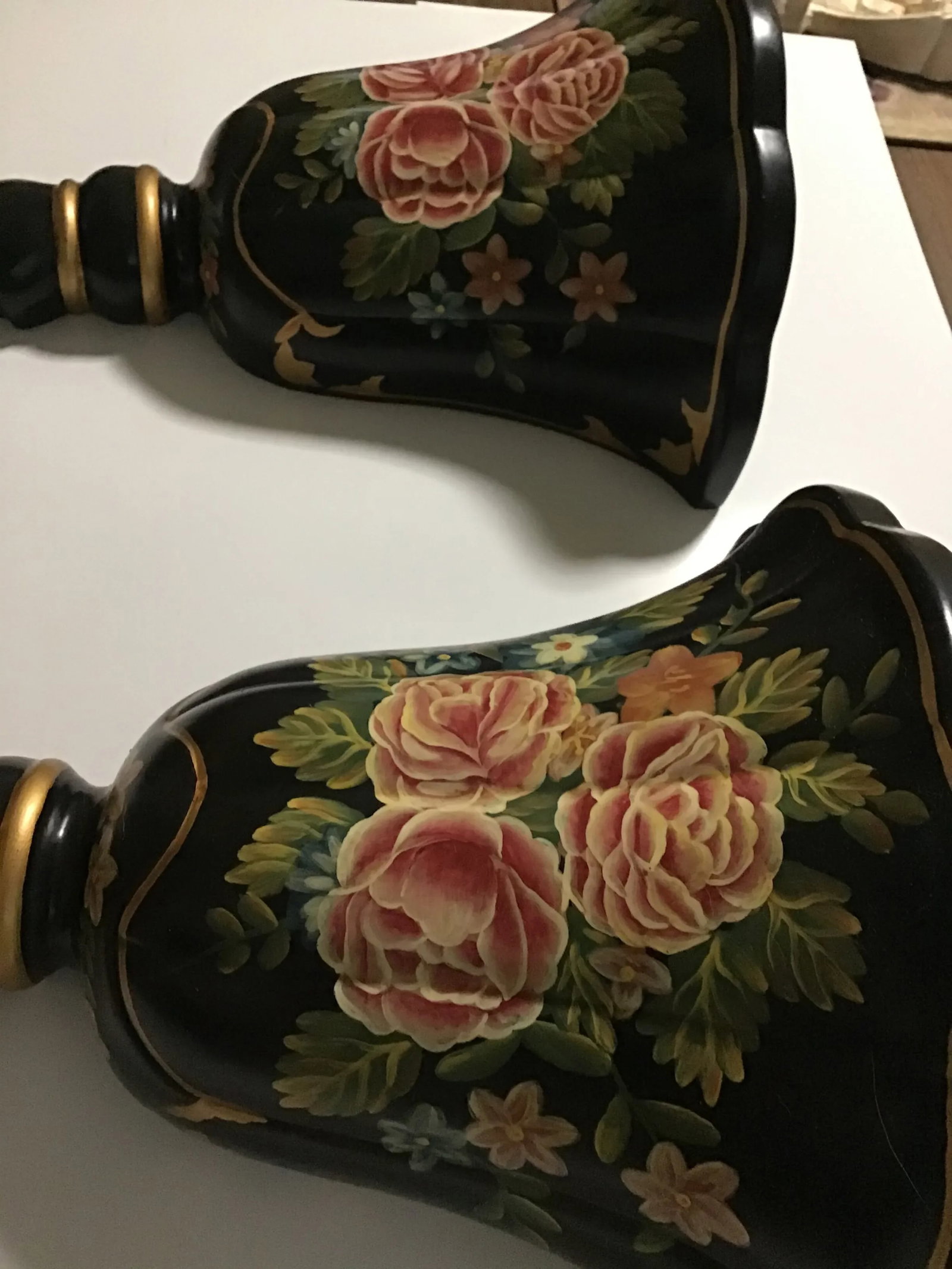19th Century Style Regency Floral Wall Sconce Shelves - a Pair - 5